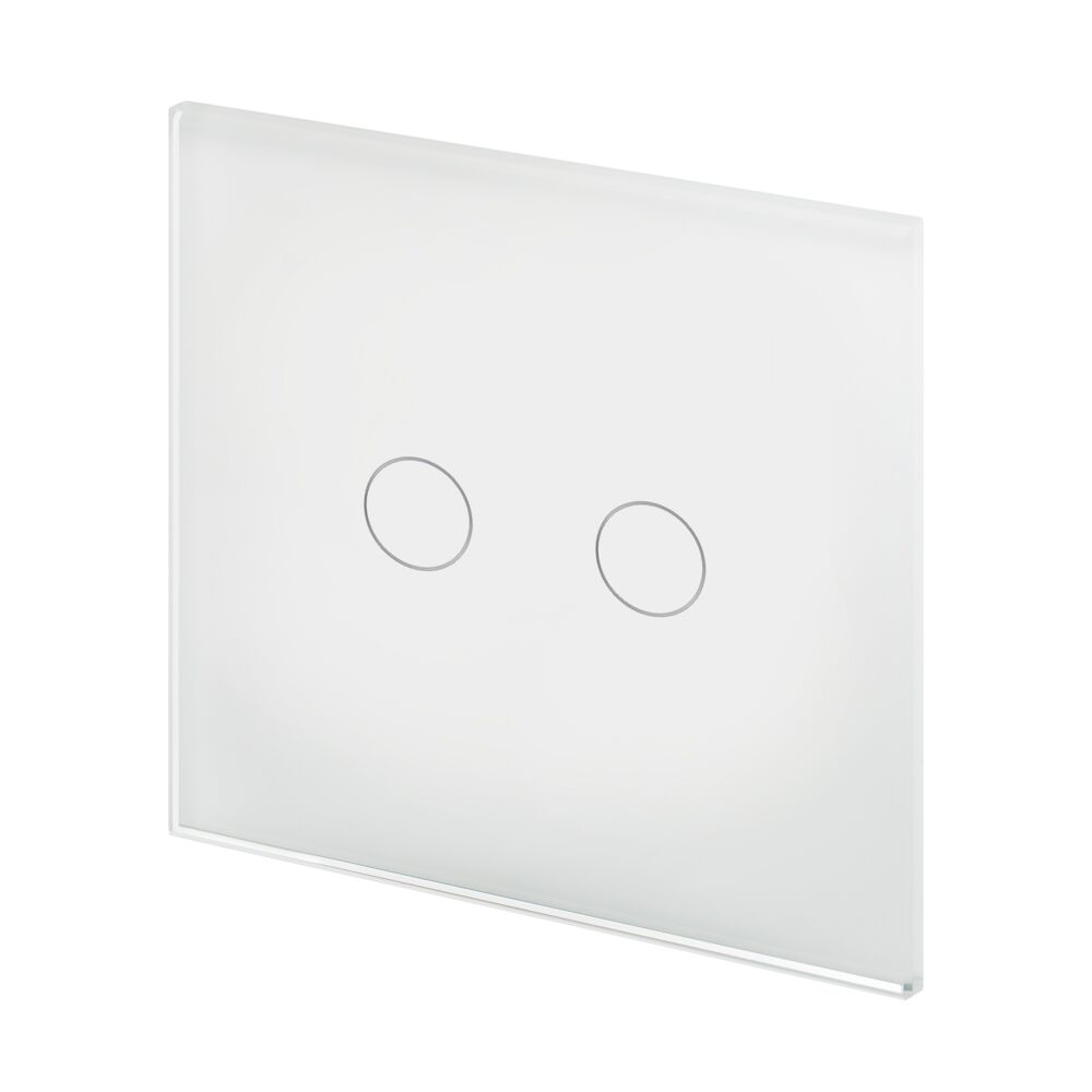 Crystal PG Wirefree Touch Light Switch 2 Gang White RetroTouch